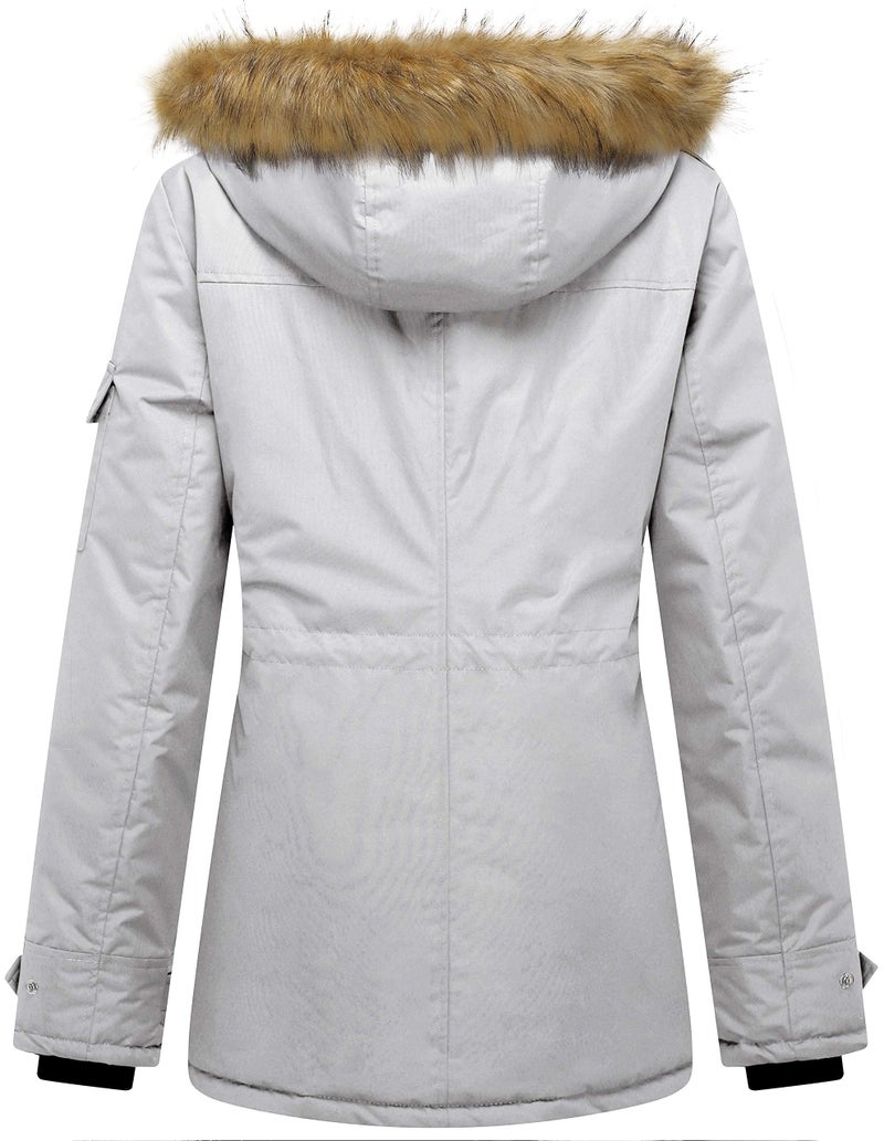 wantdo Women's Quilted Parka Cotton Coat Thickened Puffer Outerwear (Gray, Large) - Image 2